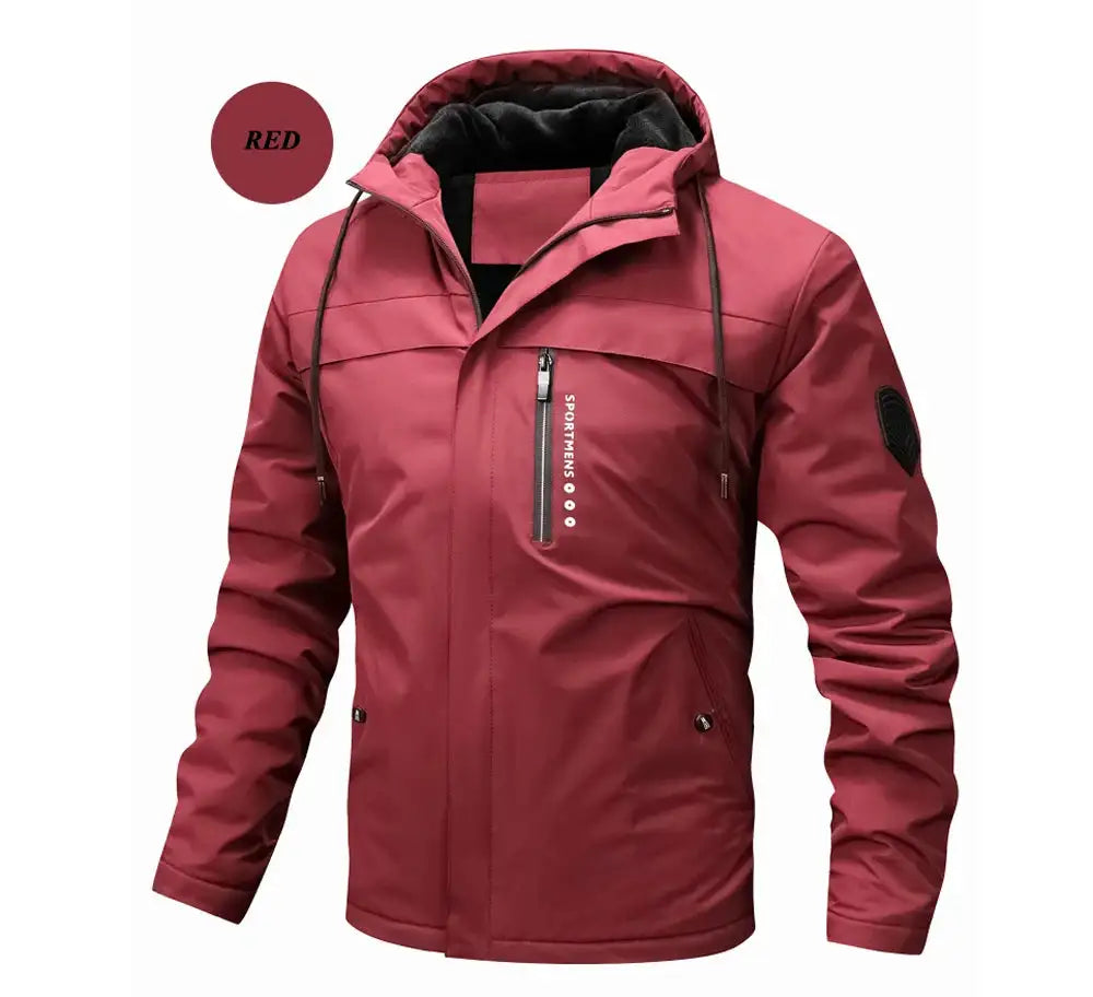 Winter Men's Warm Padded Jackets Fashion Men Fleece Lined Thermal Hooded Coats Men Mountain Ski Windbreaker Jackets Clothing