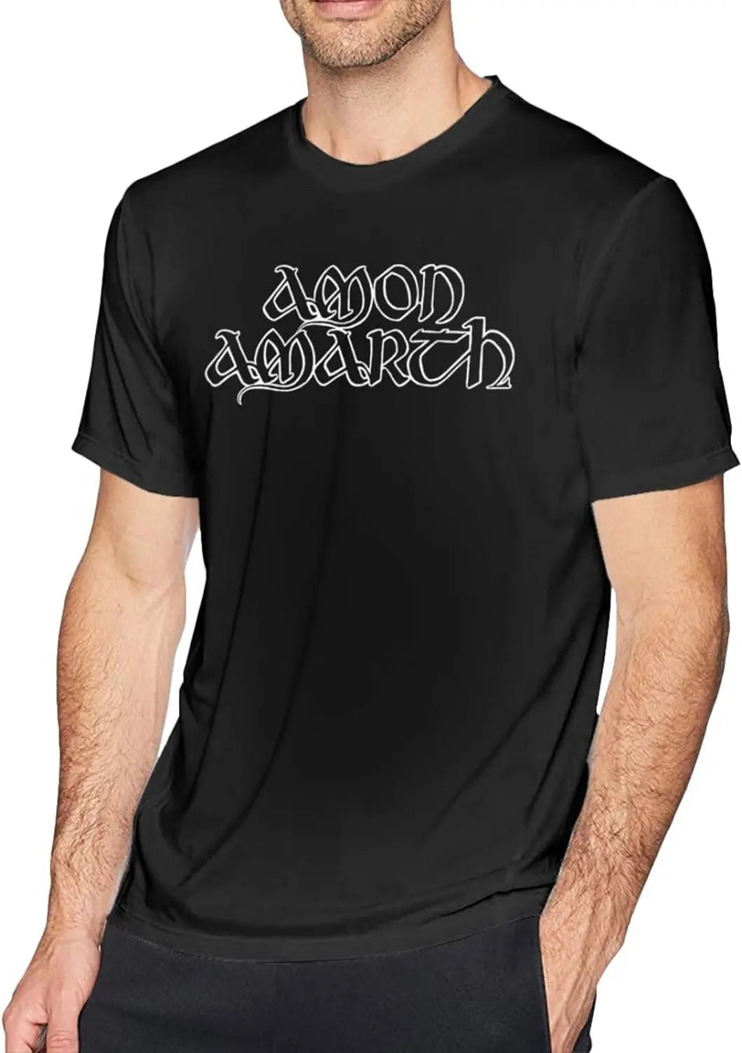 Amon Rock Amarth Metal Band Logo T Shirt Men's Casual Tee Cotton Round Neckline Short Sleeve Tshirt Black - Premium T-Shirt from Lizard Vigilante - Just $23.99! Shop now at Lizard Vigilante