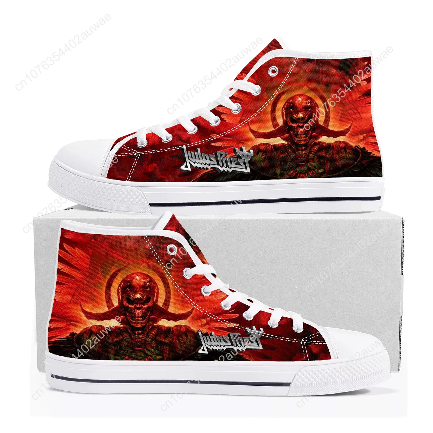 Judas Priest High Tops High Quality Sneakers Heavy Metal Rock Band Men Women Teenager Canvas Shoes - Premium high top shoes from Lizard Vigilante - Just $39.99! Shop now at Lizard Vigilante