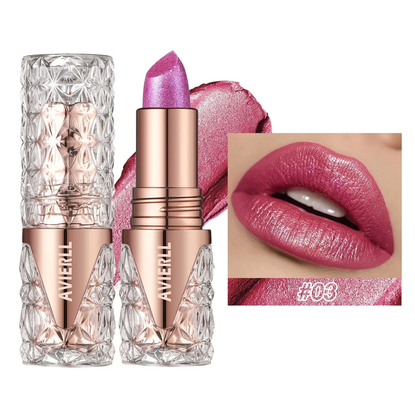 Fine Glitter lipstick, Quicksand Gold Lipstick, Moisturizing Silky Mermaid Girl Pink, Long-Lasting Waterproof Grapefruit Orange