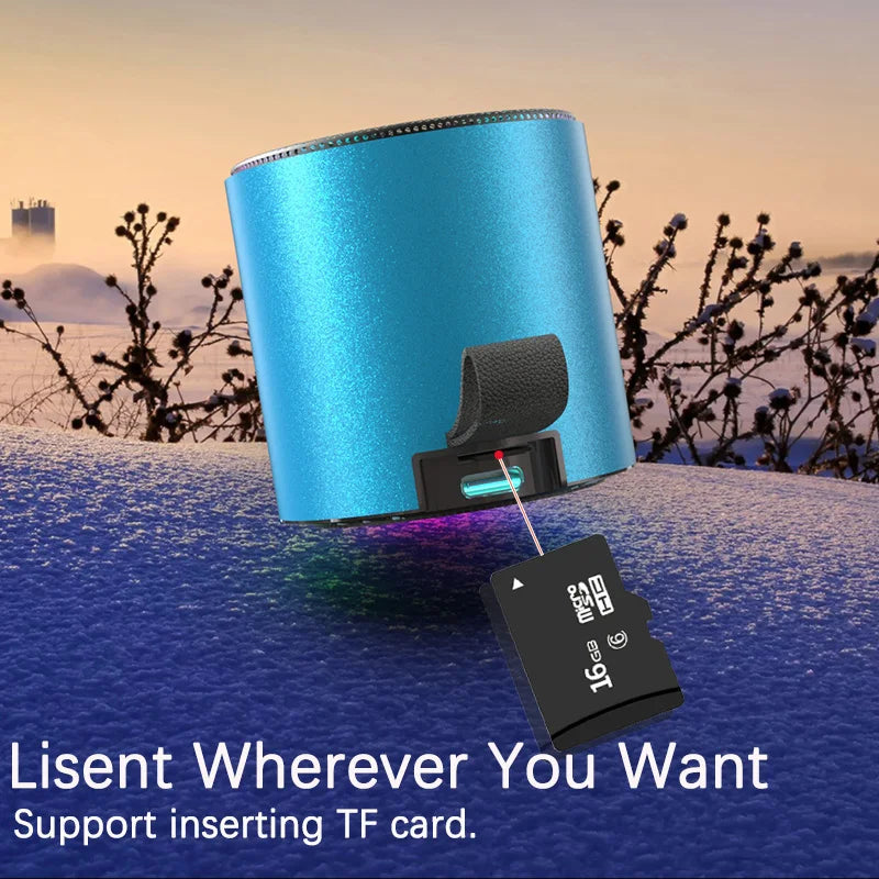 Wireless Speaker Portable Bluetooth 5.3 RGB Light Music Player Long Play TWS Connectivity Mic Subwoofer Mini Outdoor Bass Sound