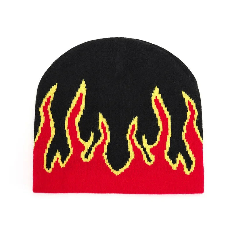 Hip Hop Street Flame Beanie Hat | Fashion Dance Skull Fire Knitted Bonnet | Hot Trend Hip Hop Apparel - Premium beanie from Lizard Vigilante - Just $18.88! Shop now at Lizard Vigilante