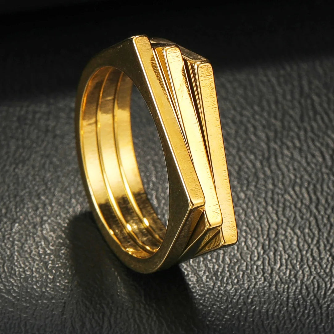 Top Band Mechanical Wheel Rock Gear Ring: 8mm Stainless Steel Comfort Fit Jewelry for Men & Women