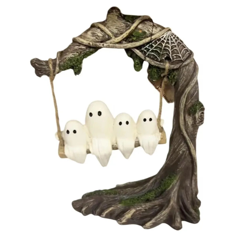 Halloween Themed Halloween Swing Ghost Ornament Handicraft Statue Spooky Ghosts Decor Model Collectible
