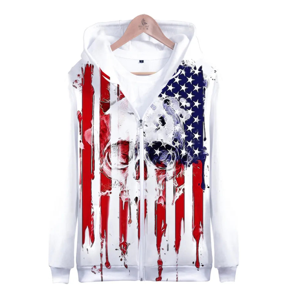 USA Flag Hoodies 3 to 14 Years Kids Hoody American Stars and Stripes Clothing Tops Boys Girls Sweatshirt Outerwear Jacket Children Clothes - Premium Long-sleeve hoodie from Lizard Vigilante - Just $39.99! Shop now at Lizard Vigilante