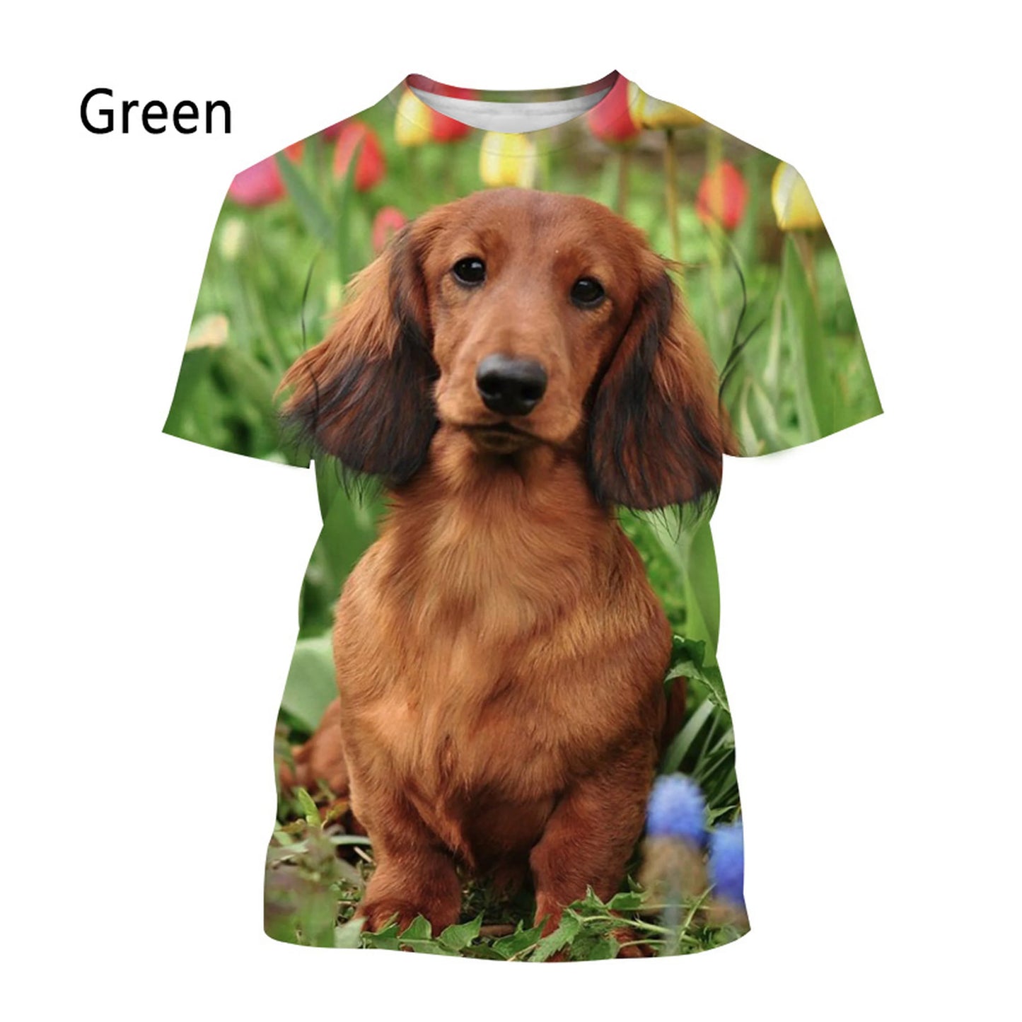 New Fashion Dachshund 3D Printed T-shirt Men's and Women's Casual Short-sleeved T-shirt - Premium  from Lizard Vigilante - Just $4.99! Shop now at Lizard Vigilante