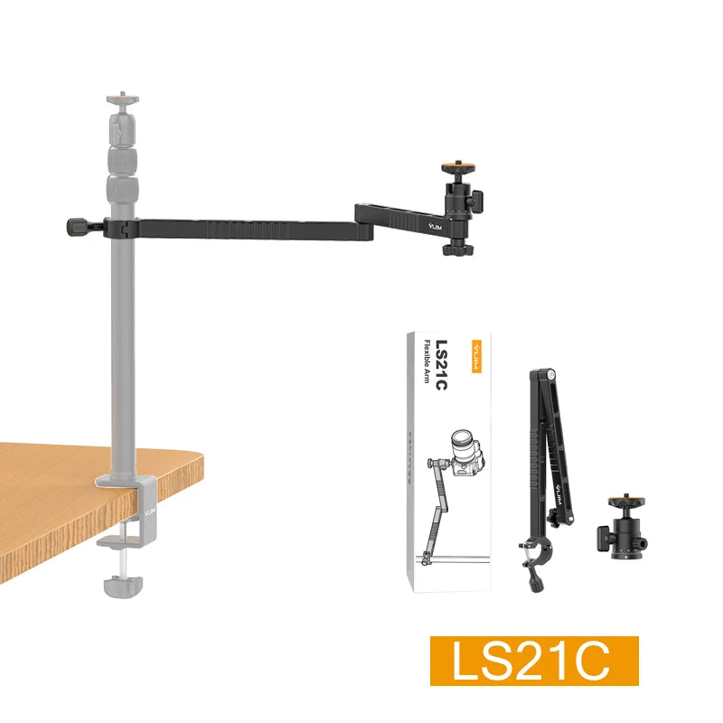 VIJIM LS11 Desk Mount Stand C-clamp Mount Flexible Arm Extend Light Stand With 360° Ballhead Microphone Stand Ring Light Bracket - Premium camera stand from Lizard Vigilante - Just $46.99! Shop now at Lizard Vigilante