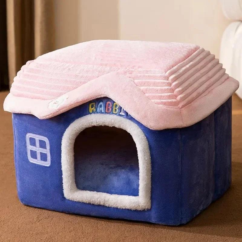 Dog House Foldable Outdoor Waterproof Pet House for Small Dogs Cats Kitten Puppy Cave Nest with Pets Pad Bed Tent Supplies - Premium  from Lizard Vigilante - Just $19.99! Shop now at Lizard Vigilante