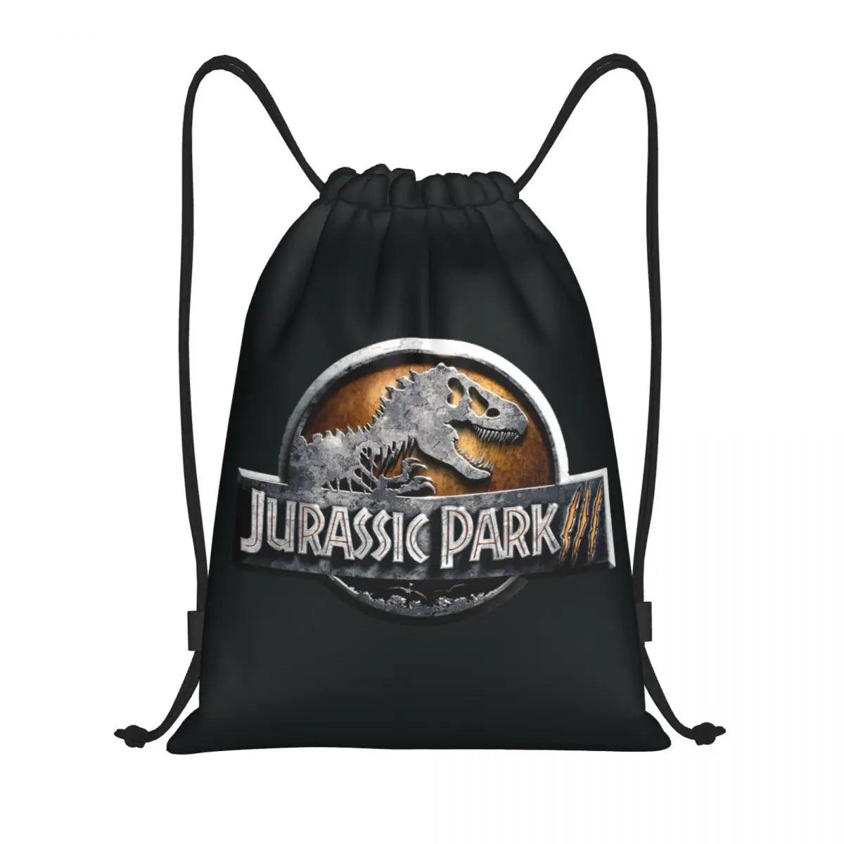 Dinosaur World Jurassics Parks Drawstring Backpack Sports Gym Bag for Men Women Shopping Sackpack - Lizard Vigilante