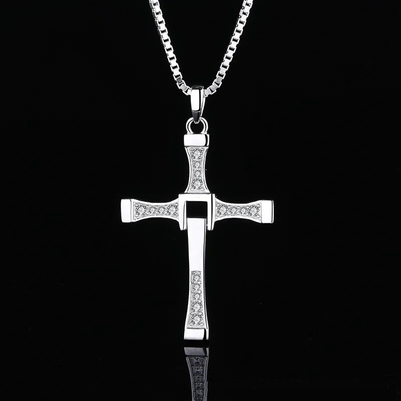 Fast And Furious Movie Dominic Toretto Cross Necklace Pendant 925 Sterling Silver Jewelry For Women Men Couple Lovers Xmas Gifts