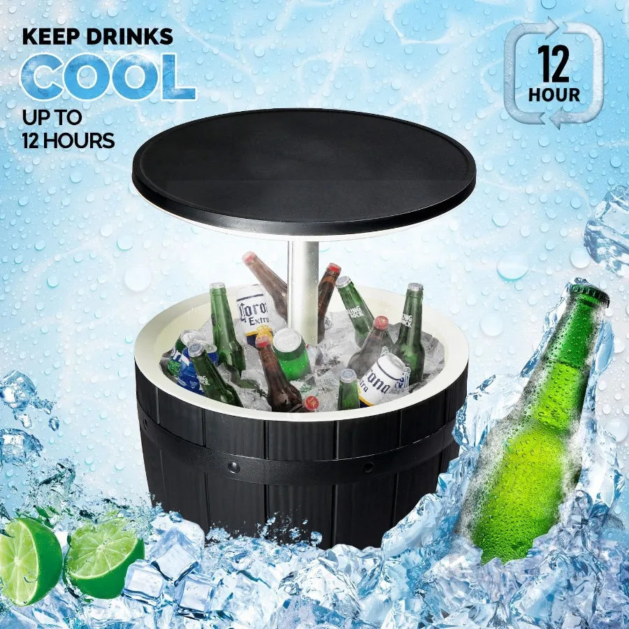Lizard Vigilante Black Four Leg 10 Gallon Ice Bucket Side Table Cooler