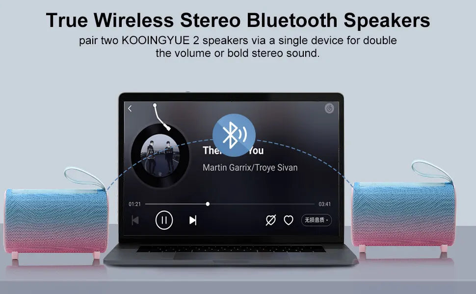 Portable Bluetooth Speakers, PX7 Waterproof Wireless Speaker HD Sound,Up to 12H Playtime, TWS Pairing, For Home/Party/Outdoor