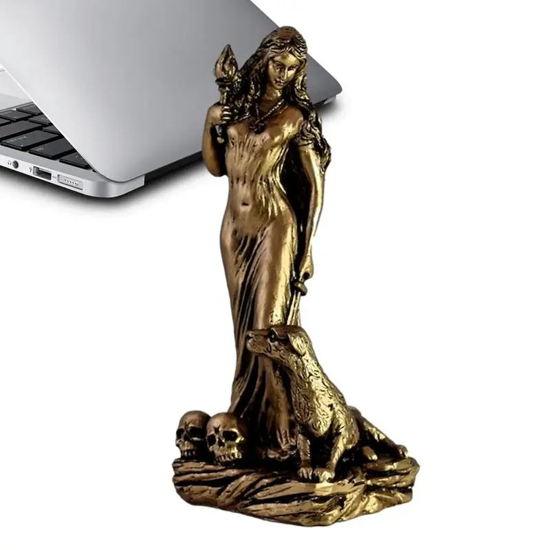 Goddess Statue Resin Sculpture Figurine Retro Witch Statue Goddess Spiritual Figurine Craft Art Statue for Home Decoration