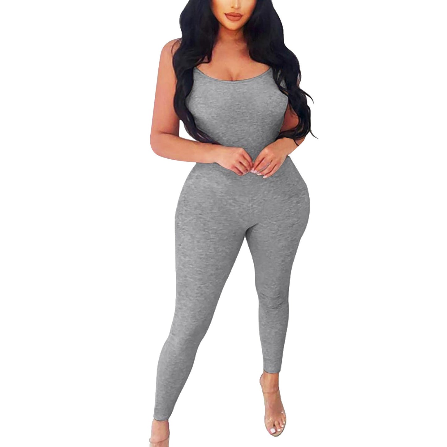 Spaghetti Strap Sleeveless Backless Rompers Womens Jumpsuit Sporty Workout Fitness Solid Casual One Piece Outfits Playsuit - Premium  from Lizard Vigilante - Just $11.99! Shop now at Lizard Vigilante