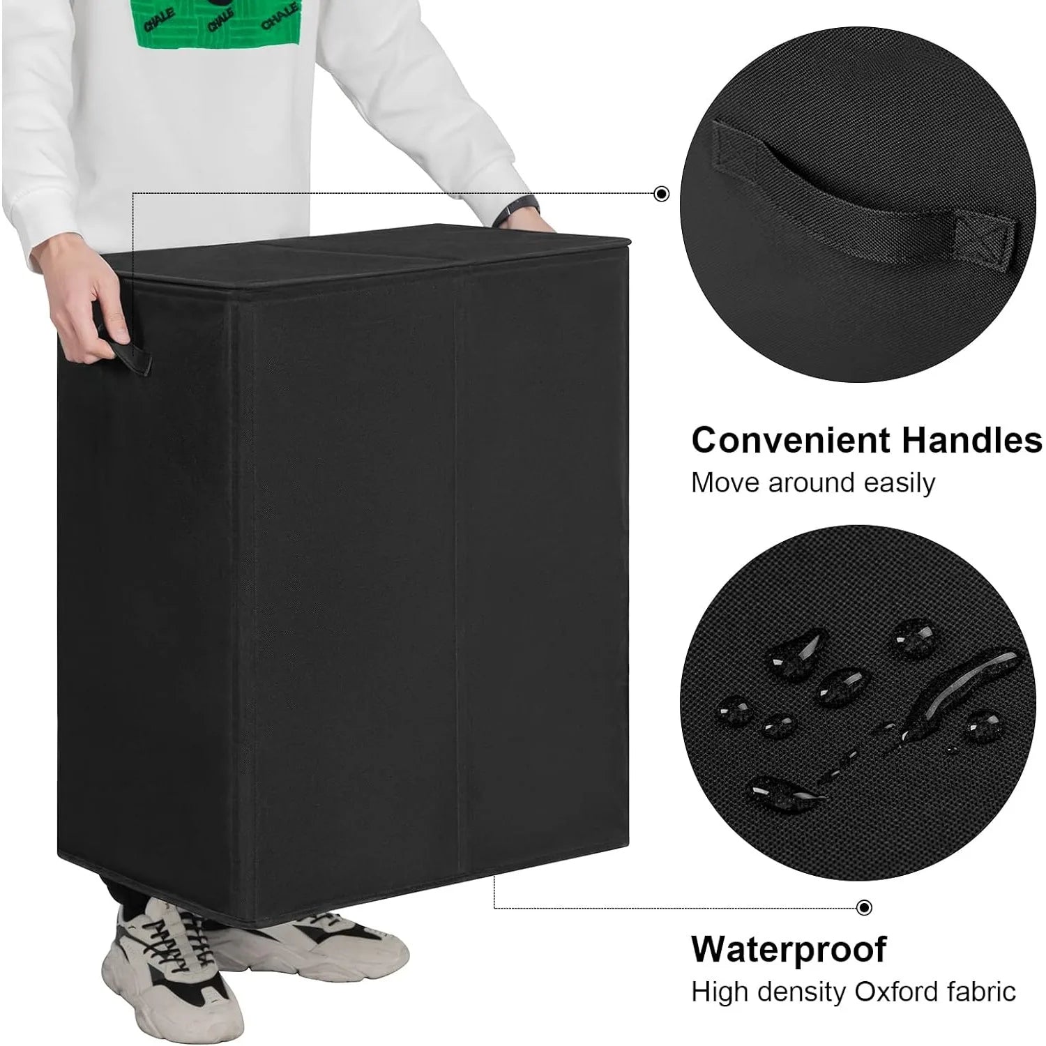 WOWLIVE 154L Double Laundry Hamper with Lid and Removable Laundry Bags, Large Dirty Clothes Hamper 2 section Collapsible - Premium hamper from Lizard Vigilante - Just $56.88! Shop now at Lizard Vigilante