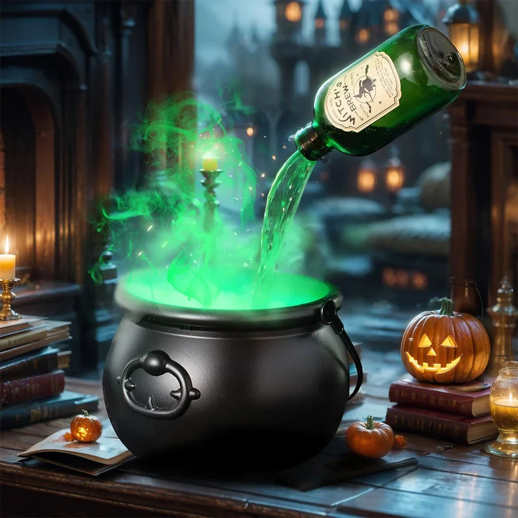 Witch Cauldron with LED & Fog
