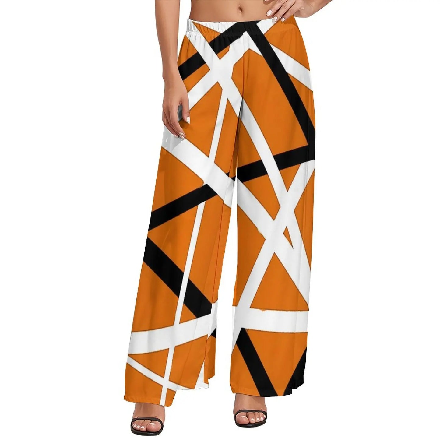 Vintage Van Halen Women's Wide Leg Casual Trousers – High Waist Street Fashion Gift - Premium pants from Lizard Vigilante - Just $45.88! Shop now at Lizard Vigilante