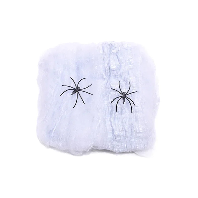 Halloween Decorations Artificial Spider Web Stretchy Cobweb Scary Party Halloween Decoration for Bar Haunted House Scene Props