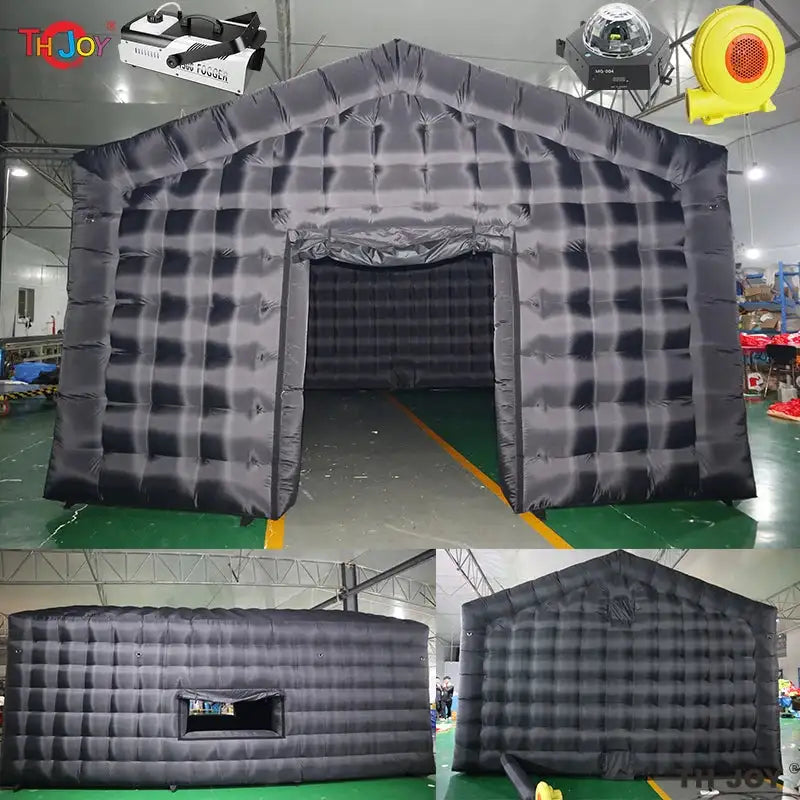 7x5m Disco Light N Fog Machine Black Cube Blow Up Bar Tent Inflatable Nightclub Portable Inflatable Party Tent Free Air Shipping