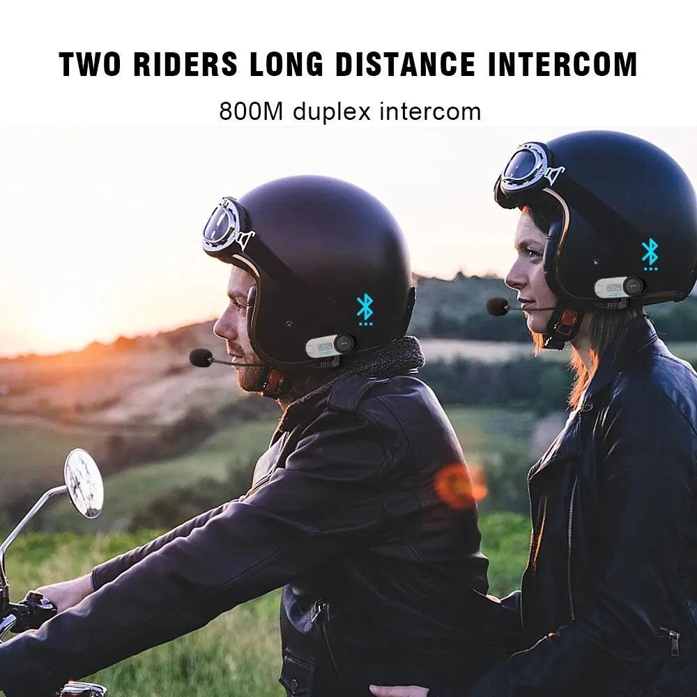 Freedconn T Com SC Bluetooth Motorcycle Intercom Helmet Headsets Wireless Communication Interphone BT 5.0 Music Share 10 Riders - Lizard Vigilante