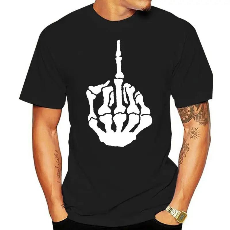 SKELETON FINGER, Middle Digit Upraised Appropriately T Shirt, all sizes available - Premium  from Lizard Vigilante - Just $23.99! Shop now at Lizard Vigilante