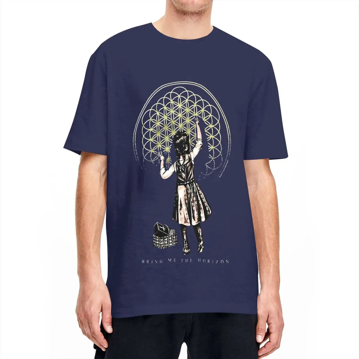 Bring Me The Horizon Men's Cotton T-Shirt – Short Sleeve Summer Music Tee - Premium T-Shirt from Lizard Vigilante - Just $33.88! Shop now at Lizard Vigilante