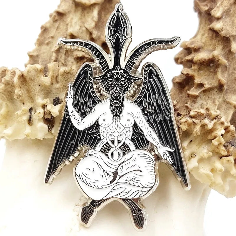 Occult Gothic Baphomet Hard Enamel Pin – Neo-Gothic Lapel Badge for Pagans, Goth Fashion, and Punk Accessories - Premium enamel pin from Lizard Vigilante - Just $16.66! Shop now at Lizard Vigilante