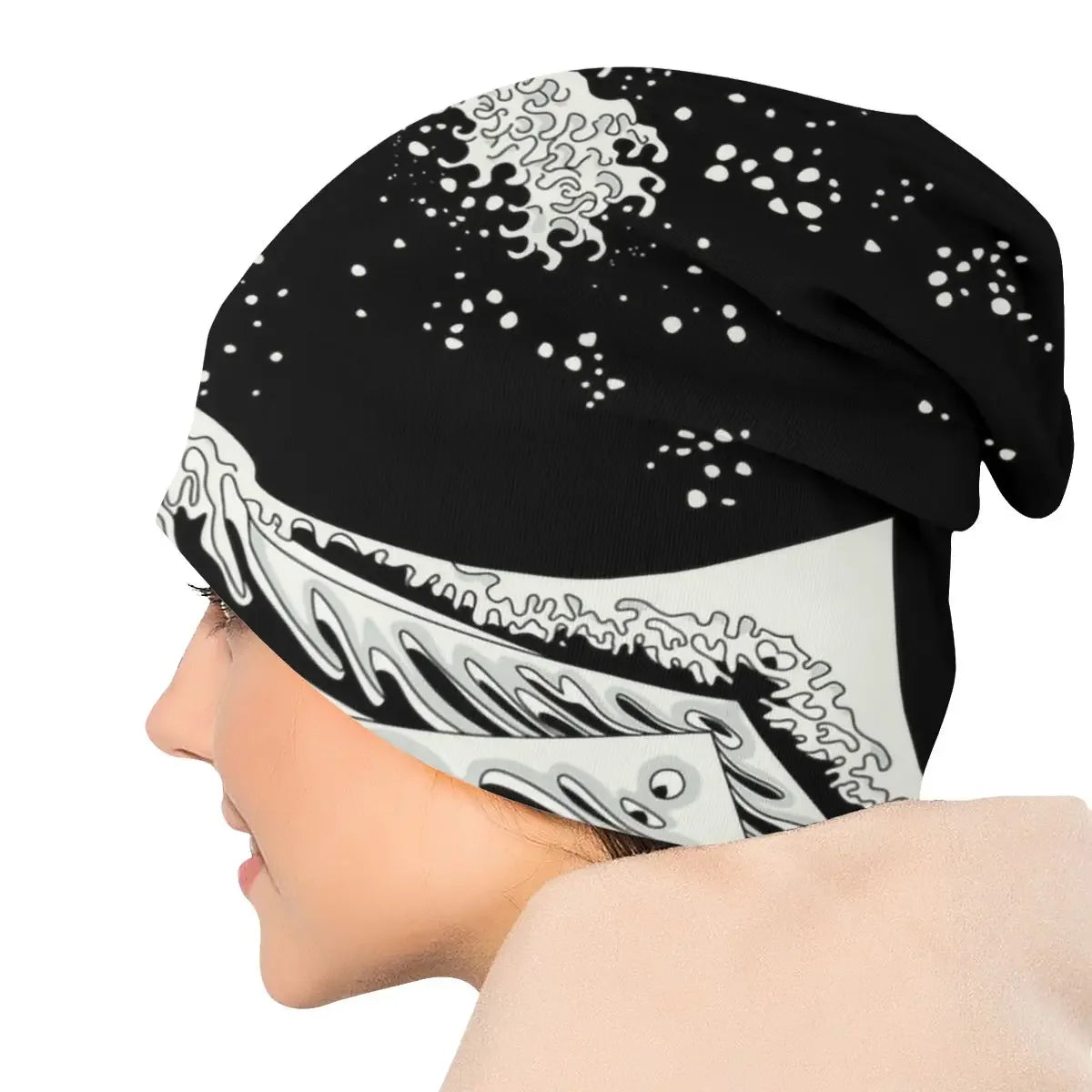 Unisex The Great Wave Off Kanagawa Beanie – Japanese Ukiyo-e Knit Cap for Casual Street Style - Premium beanies from Lizard Vigilante - Just $23.88! Shop now at Lizard Vigilante