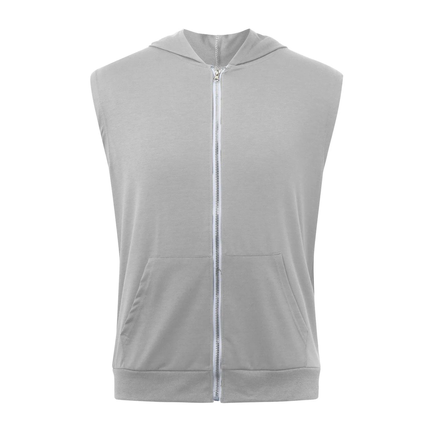 Lizard Vigilante Men's Workout Hooded Tank Tops - Zip-Up Sleeveless Gym Shirt Muscle T-Shirt for Bodybuilding, Summer Casual Vest - Premium Hoodie from Lizard Vigilante - Just $29.99! Shop now at Lizard Vigilante