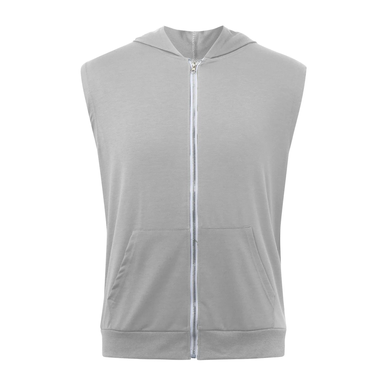 Lizard Vigilante Men's Workout Hooded Tank Tops - Zip-Up Sleeveless Gym Shirt Muscle T-Shirt for Bodybuilding, Summer Casual Vest - Premium Hoodie from Lizard Vigilante - Just $29.99! Shop now at Lizard Vigilante