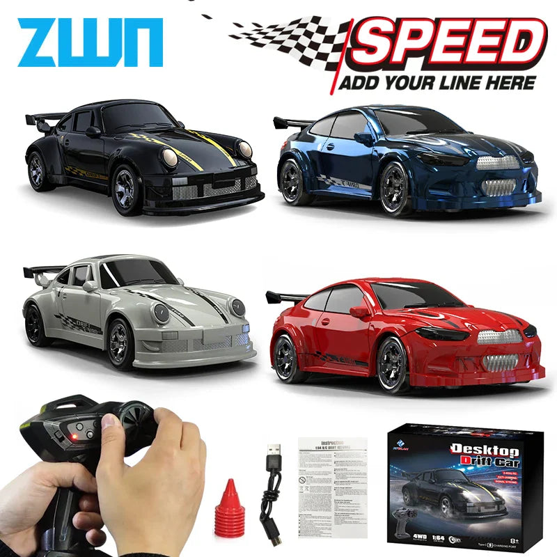 1/64 High-Speed Drift RC Car 4WD Mini Remote Control Racing Toy
