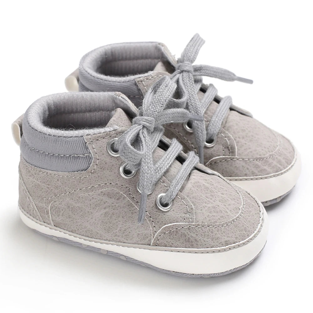 Meckior Newborn Baby Walking Shoes – Solid Color, Lace-Up, Soft Cotton Anti-Slip Soles, Unisex First Walker Shoes for All Seasons - Premium shoess from Lizard Vigilante - Just $20.25! Shop now at Lizard Vigilante