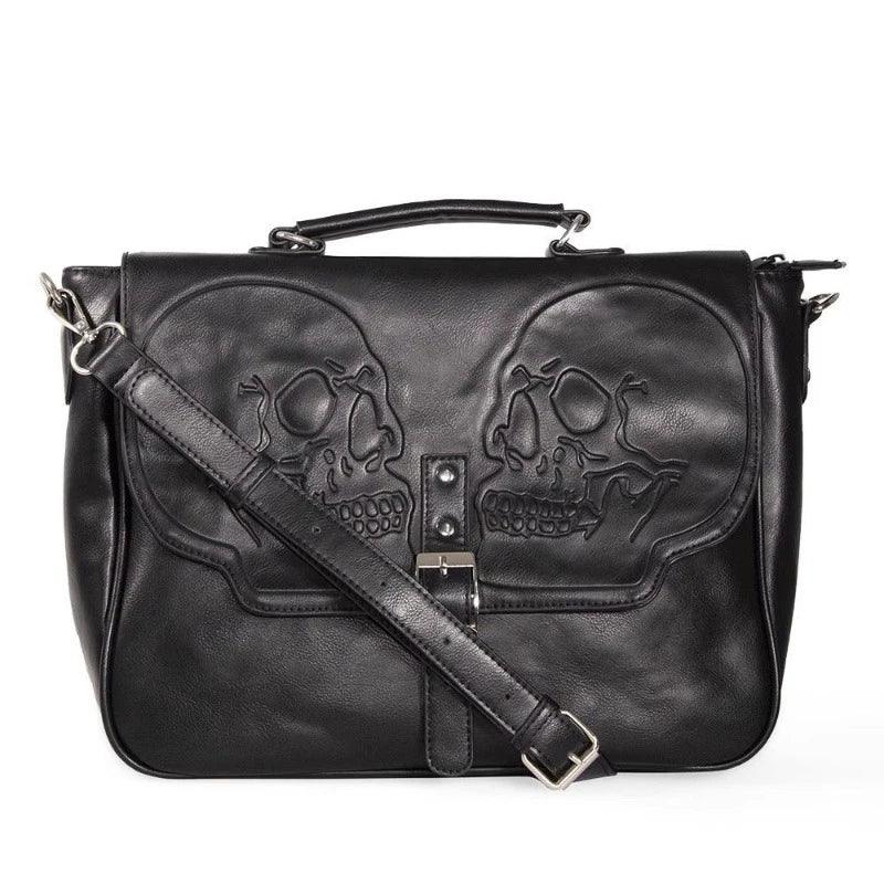 High-Capacity Vintage Gothic Skull Shoulder Bag 2024 Women Punk Fashion Handbags Streetwear Grunge Crossbody Bags Y2k Aesthetic - Lizard Vigilante