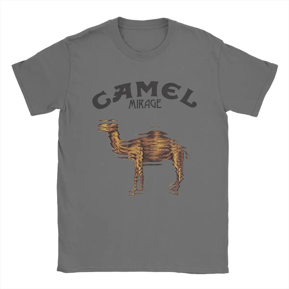 Camel Mirage Band T Shirt Men's Pure Cotton Novelty T-Shirts Crew Neck Tees Short Sleeve Tops 4XL 5XL - Premium  from Lizard Vigilante - Just $18.99! Shop now at Lizard Vigilante