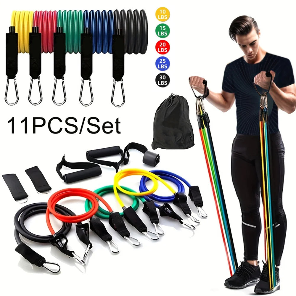 11-Piece Resistance Band Set – Portable Fitness Equipment with Ankle Strap, Chest Expander, and Pull Ropes for Full-Body Strength Training - Premium Resistance bands from Lizard Vigilante - Just $28.88! Shop now at Lizard Vigilante