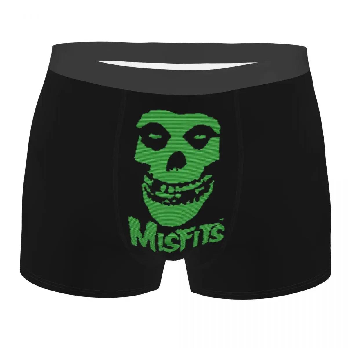 Misfits Skull Underwear Men Stretch Heavy Metal Music Boxer Briefs Shorts Panties Soft Sexy Underpants For Male - Lizard Vigilante