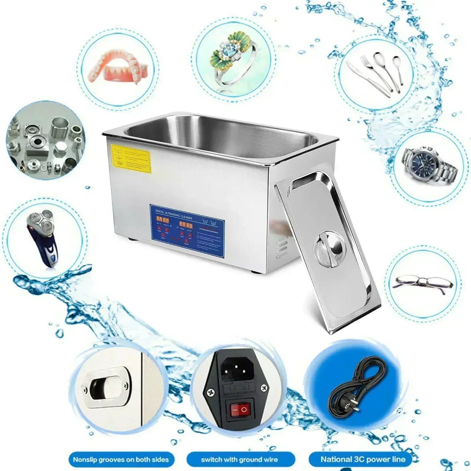 VEVOR Ultrasonic Cleaner - 2L/3L/6L/10L/15L/22L/30L Digital Timer Stainless Steel Bath for Jewelry, Glasses, Watches, and More - Premium Digital Ultrasonic Cleaner from Lizard Vigilante - Just $113.99! Shop now at Lizard Vigilante