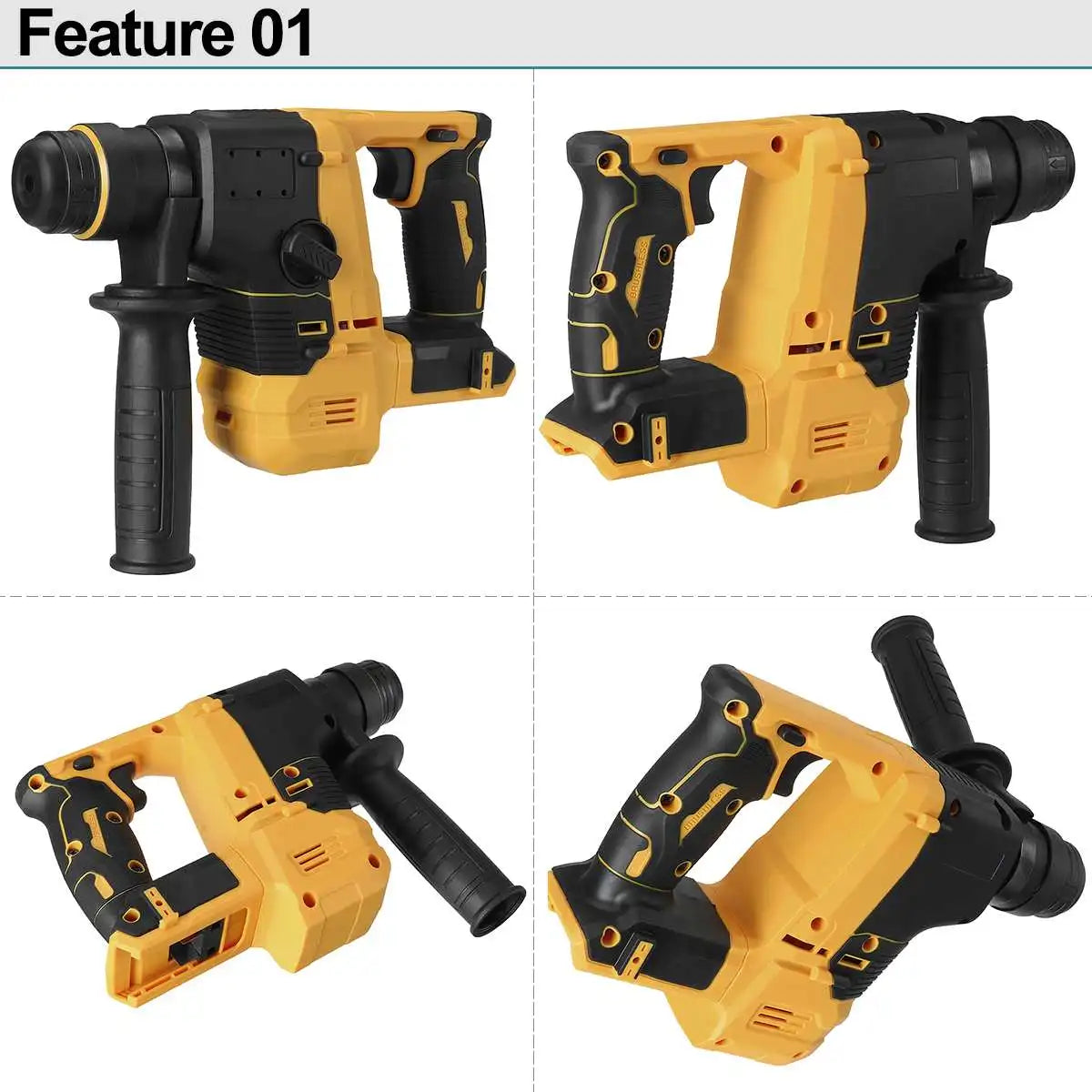 Brushless Cordless Rotary Hammer Drill – 26mm Dual-Function Impact Drill Compatible with Dewalt 18V Battery - Premium hammer drill from Lizard Vigilante - Just $131.08! Shop now at Lizard Vigilante