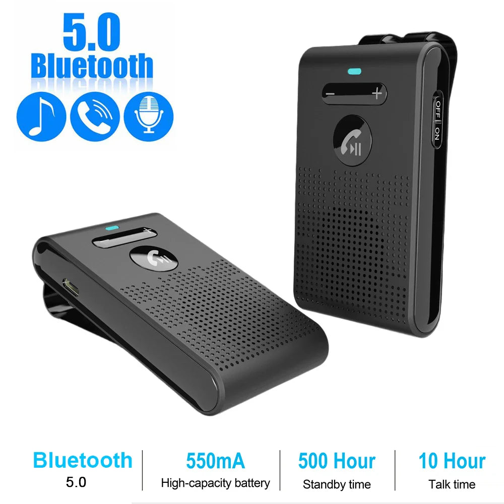 Bluetooth 5.4 Speaker Handsfree Car Kit Sun Visor Clip Wireless Audio Receiver Speakerphone Music Player Car Accessories