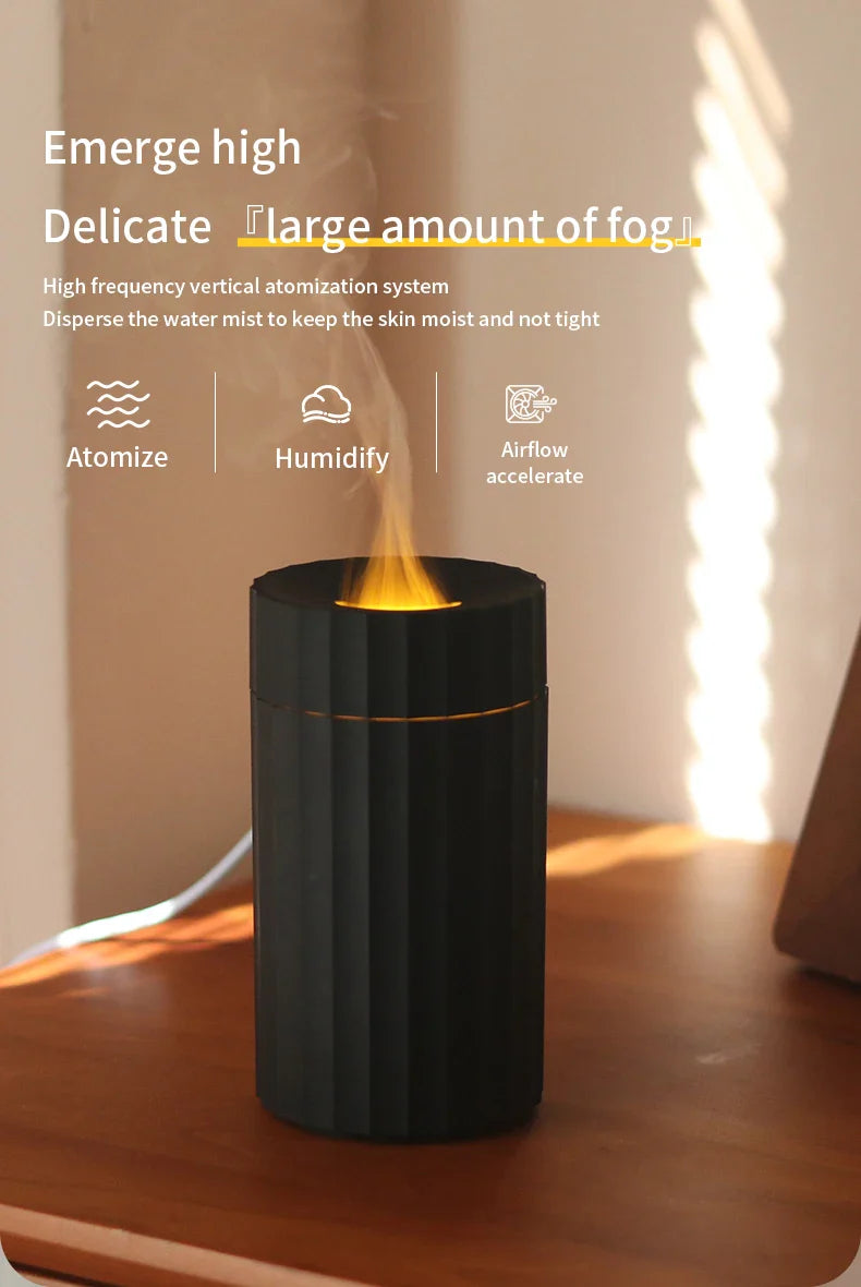 Newest RGB Flame Aroma Diffuser Aromatherapy Essential Oil Difusor USB Portable Air Humidifier Ultrasonic Nebulizer For Home Car