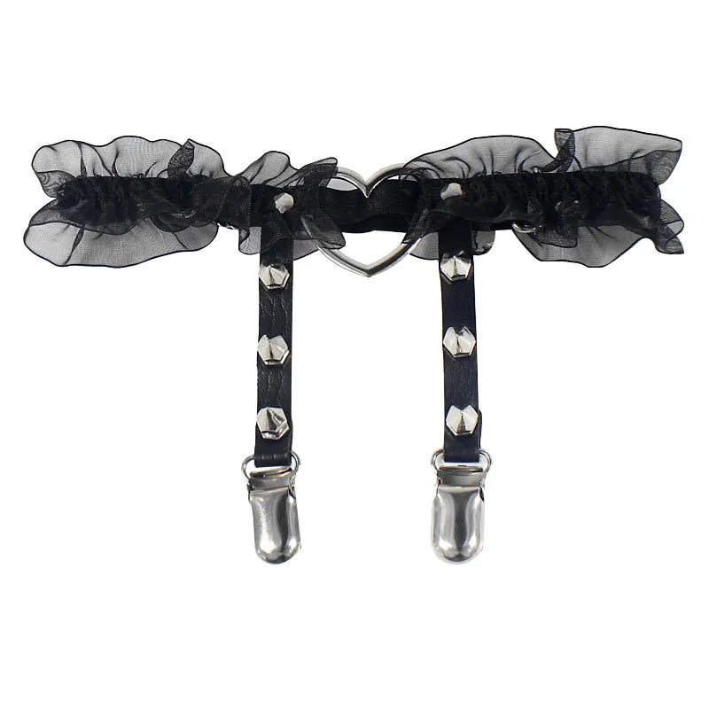 Sexy Punk Leather Garter Belt - Edgy and Alluring - Premium garter belt from Lizard Vigilante - Just $19.88! Shop now at Lizard Vigilante