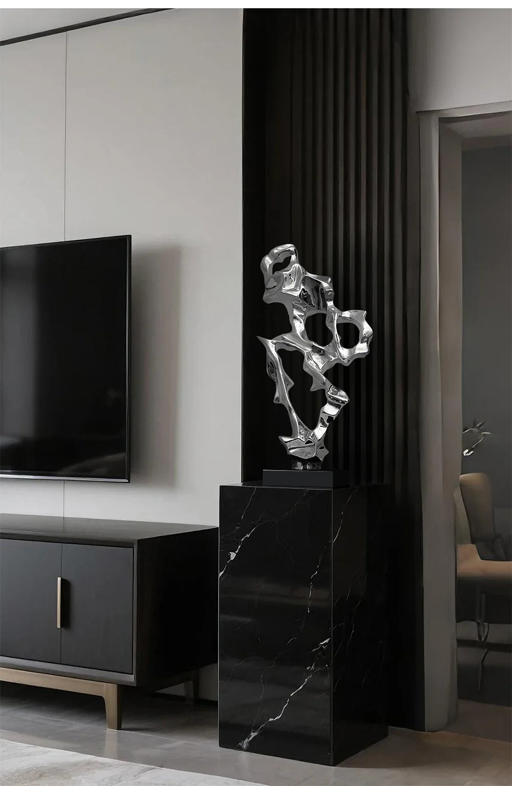 Abstract Art Sculpture Electroplating Transparent Resin Craft Model Modern Home Decor LivingRoom Office Desktop Statue Ornaments