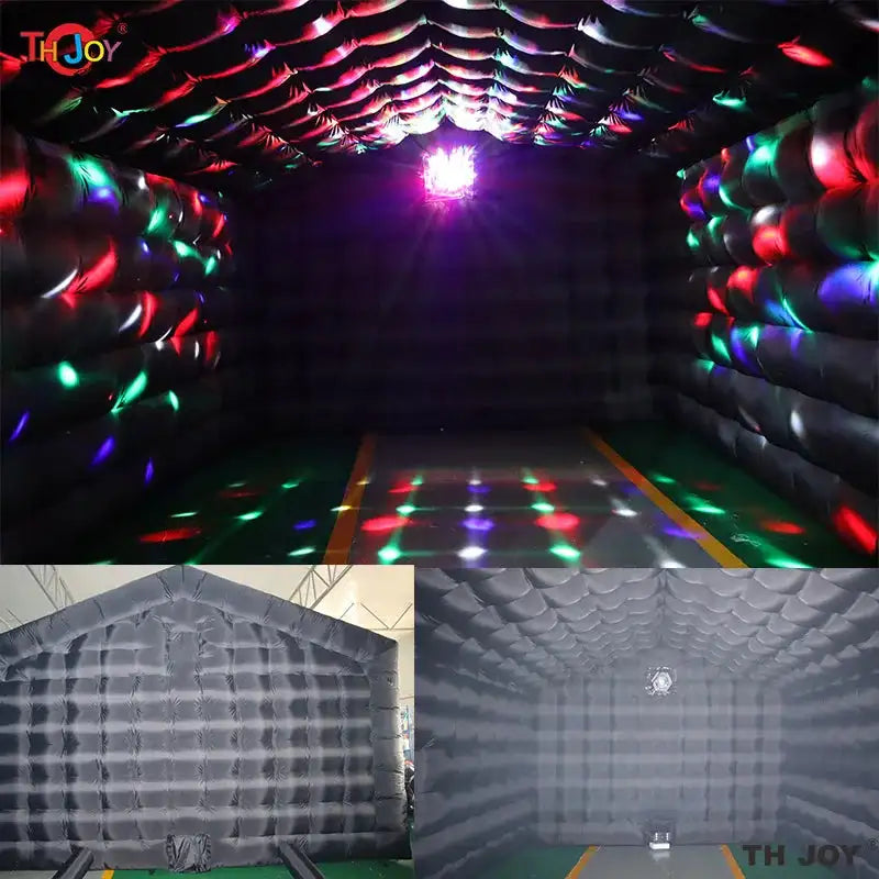 7x5m Disco Light N Fog Machine Black Cube Blow Up Bar Tent Inflatable Nightclub Portable Inflatable Party Tent Free Air Shipping