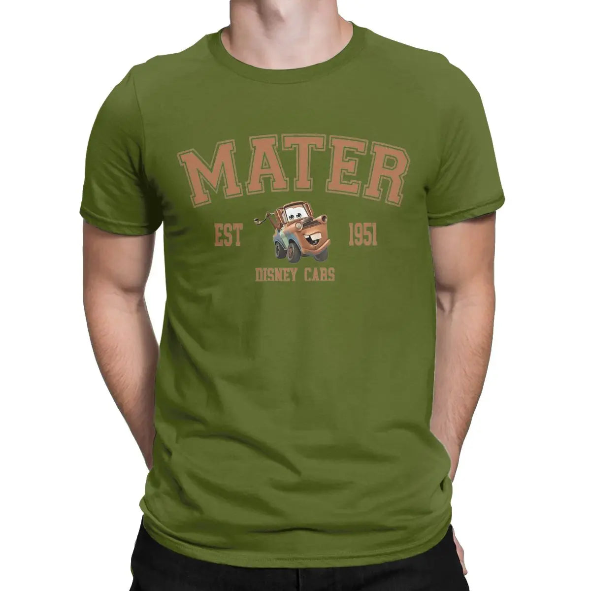 Men's Mater T-Shirts Lightning McQueen 100% Cotton Tee Clothes Novelty Brown Car Short Sleeve Round Collar Tees Plus Size Tshirt - Premium tshirt from Lizard Vigilante - Just $22.39! Shop now at Lizard Vigilante