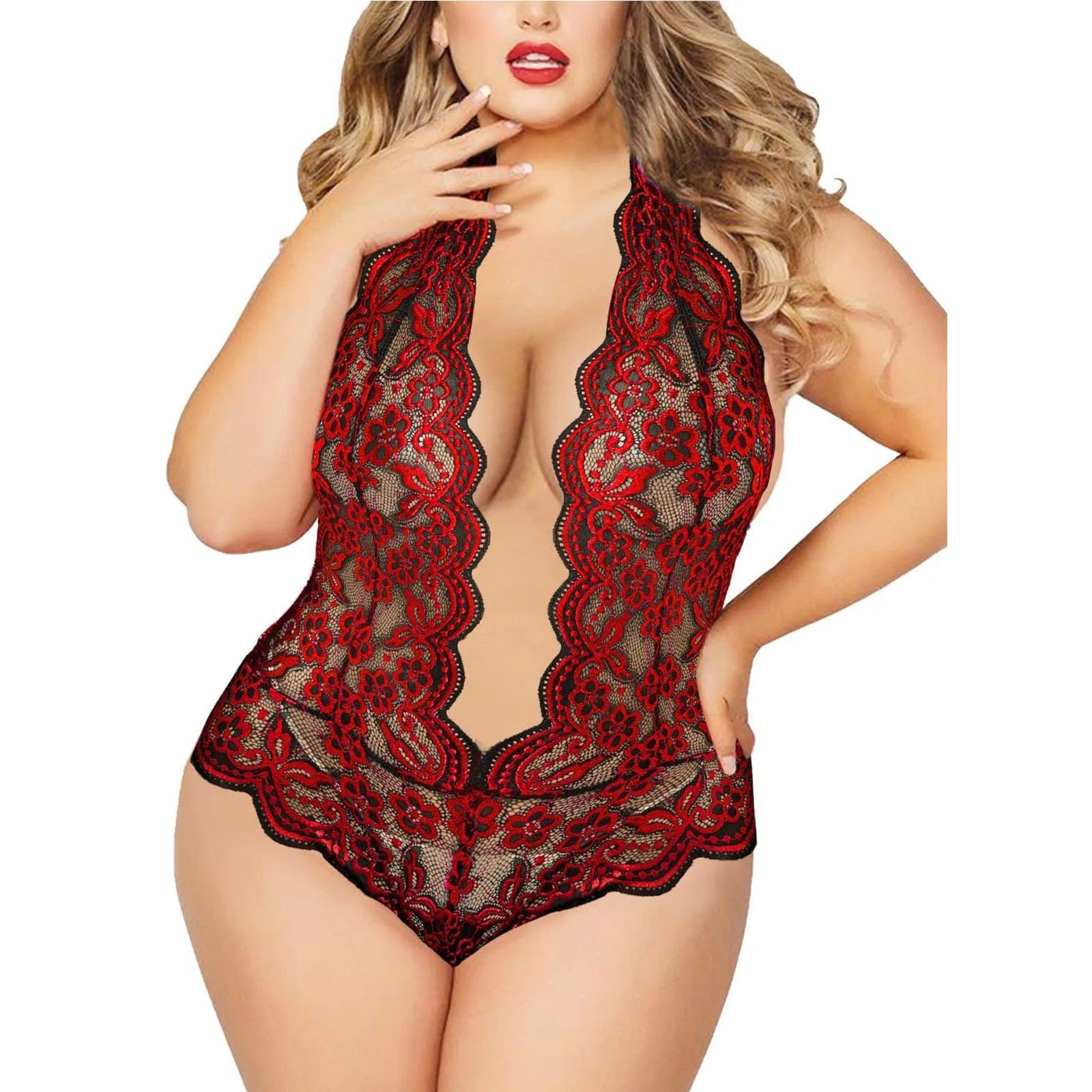 Plus Size Bra 2 Pieces Sets Lingerie Women Lace Embroidery Bra & Brief Sets Underwear Sensual Sleepwear Pajamas Exotic Set 4XL - Lizard Vigilante