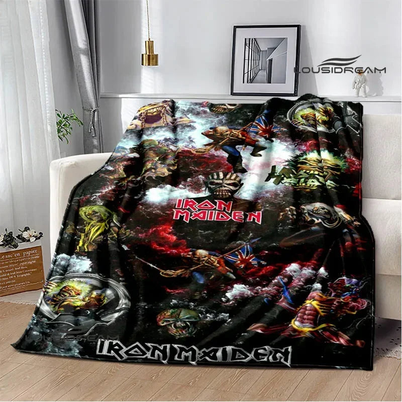 Iron Maiden Printed Blanket – Soft Flannel Kids & Adults Throw | Warm, Portable, and Perfect for Home or Travel - Premium blanket from dsers - Just $33.66! Shop now at Lizard Vigilante