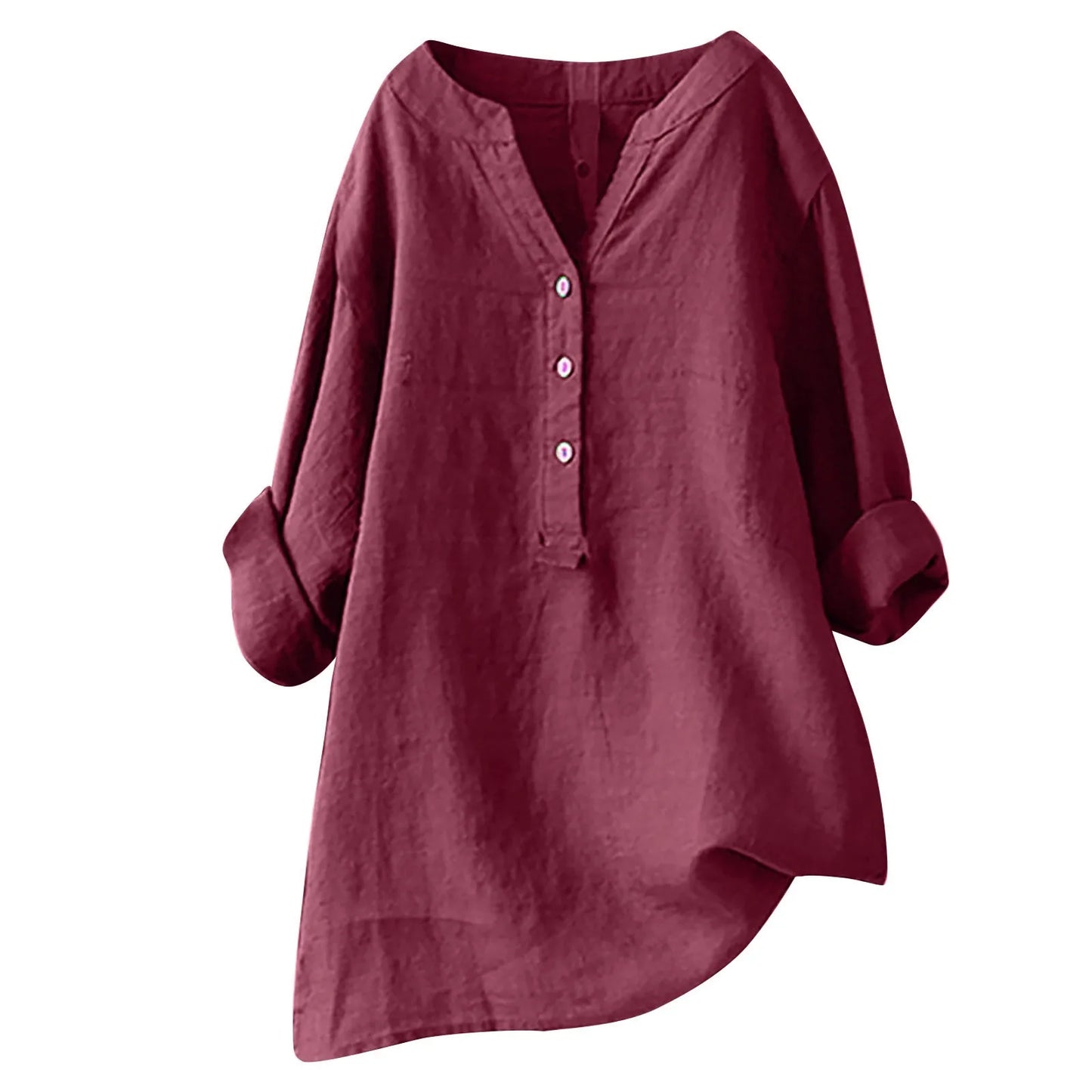 Chic Vintage Cotton Linen Blouse for Women - Casual Loose-Fit Long Sleeve Tunic Top - Premium shirt from Lizard Vigilante - Just $23.88! Shop now at Lizard Vigilante