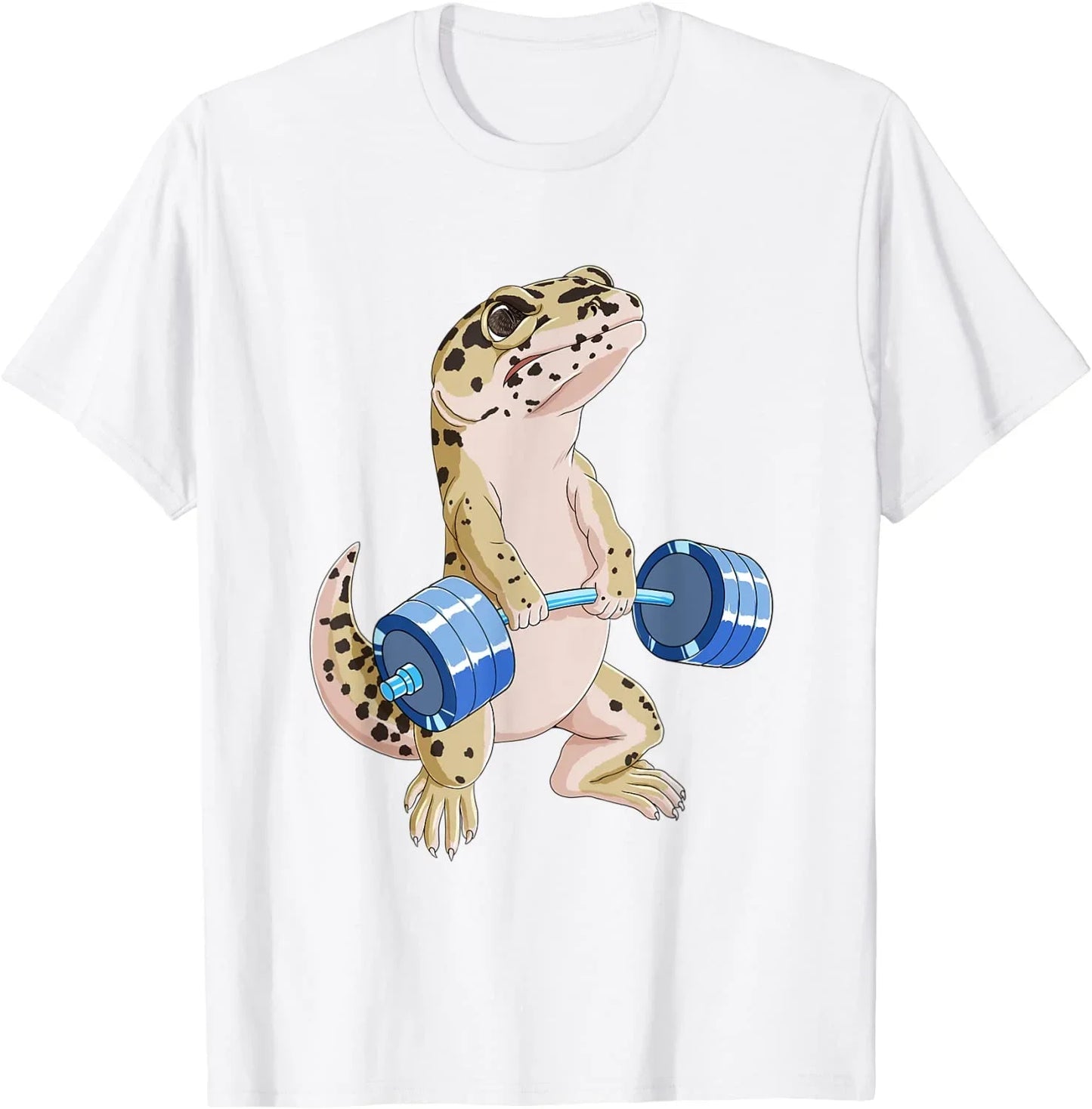 The Deadlift Gecko: Strength Meets Style – Funny Weightlifting Reptile T-Shirt for Men - Premium tee from Lizard Vigilante - Just $23.88! Shop now at Lizard Vigilante