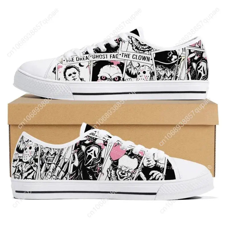 Horror Halloween Low Top Sneakers Hot 3D Game Womens Mens Teenager High Quality Canvas Sneaker Couple Fashion Custom Built Shoes - Premium  from Lizard Vigilante - Just $34.99! Shop now at Lizard Vigilante