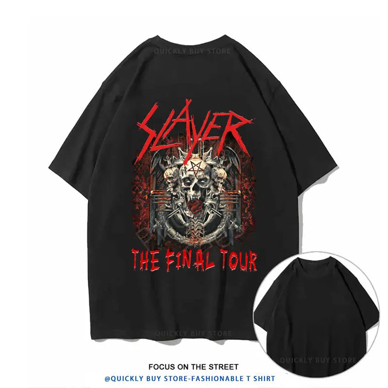 Slayer Metal Band Graphic T-Shirt for Men – Cool Punk Rock Y2K Tee, Unisex Casual Top, XS-4XL - Premium T-shirt from Lizard Vigilante - Just $23.88! Shop now at Lizard Vigilante